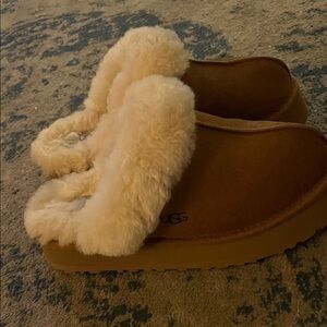 UGG Chestnut Sheepskin Lined Slippers